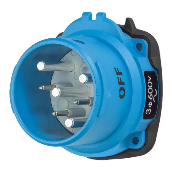 63-68143-973 - DSN60 INLET POLY BLUE SIZE 3 TYPE 4X IP 69 3P+G 60A 600 VAC 60 Hz +3 AUX